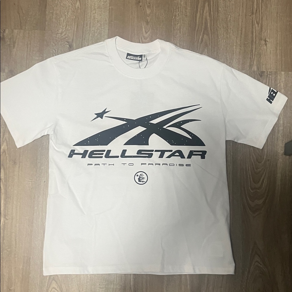 Hellstar White Graphic Tee for Men